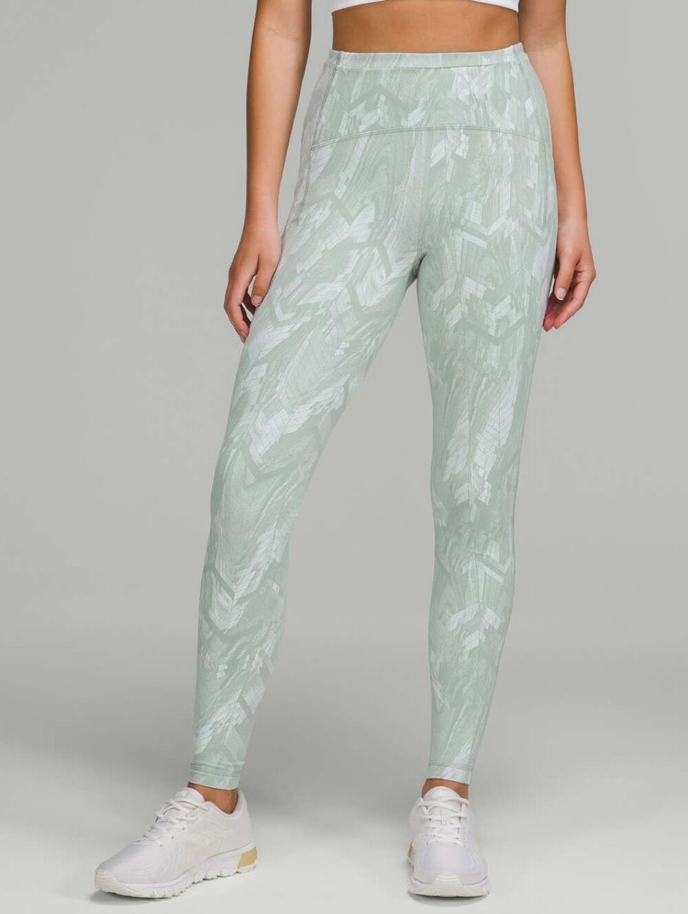 Lululemon Swift Speed Leggings Size 0 High-Rise Chevron Blue Green 28" NWOT